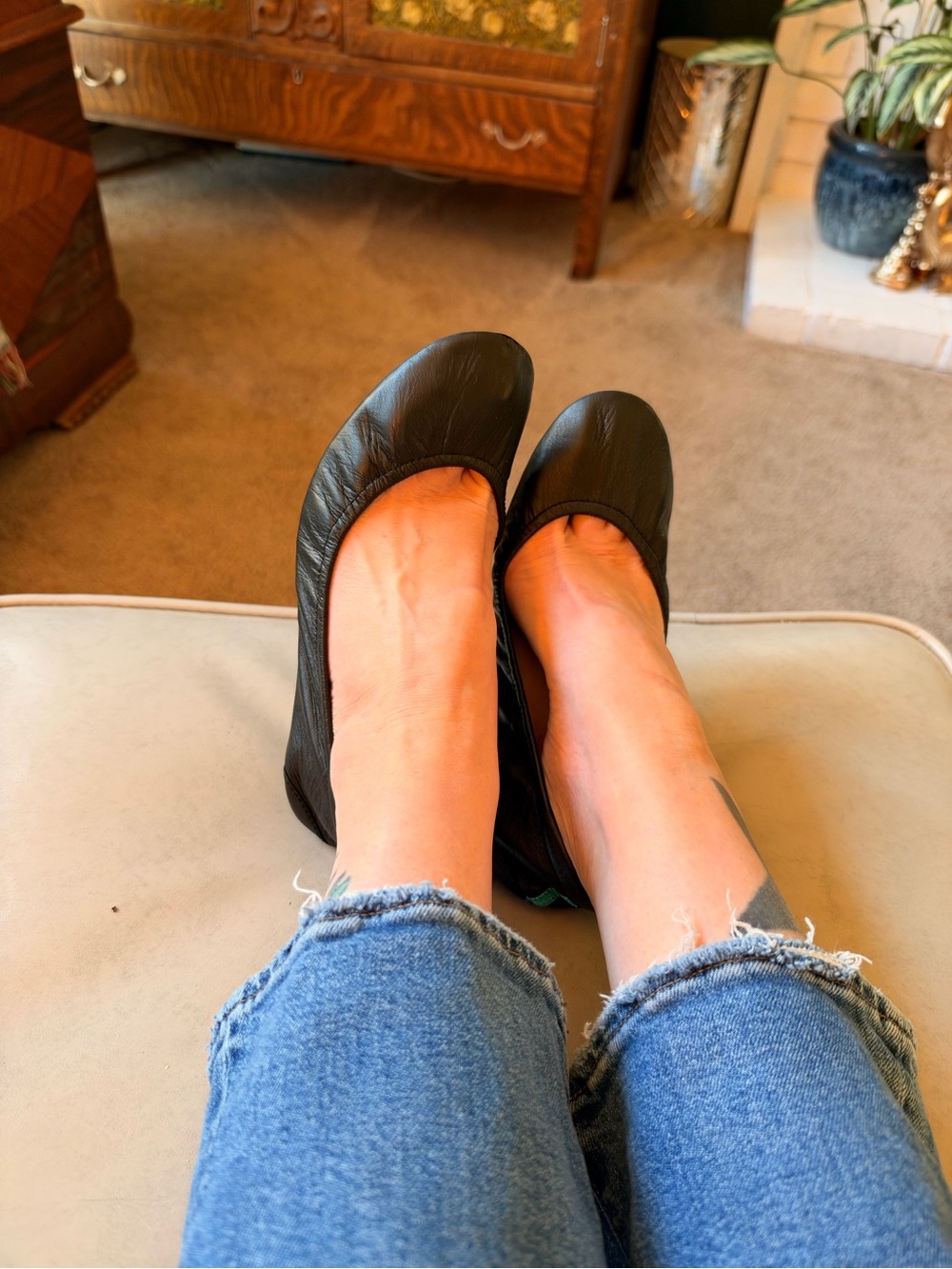 Tieks Black Leather Ballet Flats